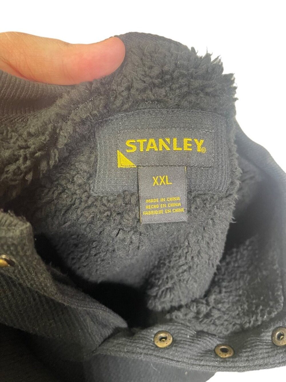 Stanley Mens Henley Black Long Sleeve Waffle Knit XXL Cotton Polyester Pre-Owned - Picture 4 of 4